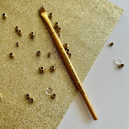 No.6 Angular Comb hair Brush : Gold Glow Collection | Synthetic Hair | Vegan