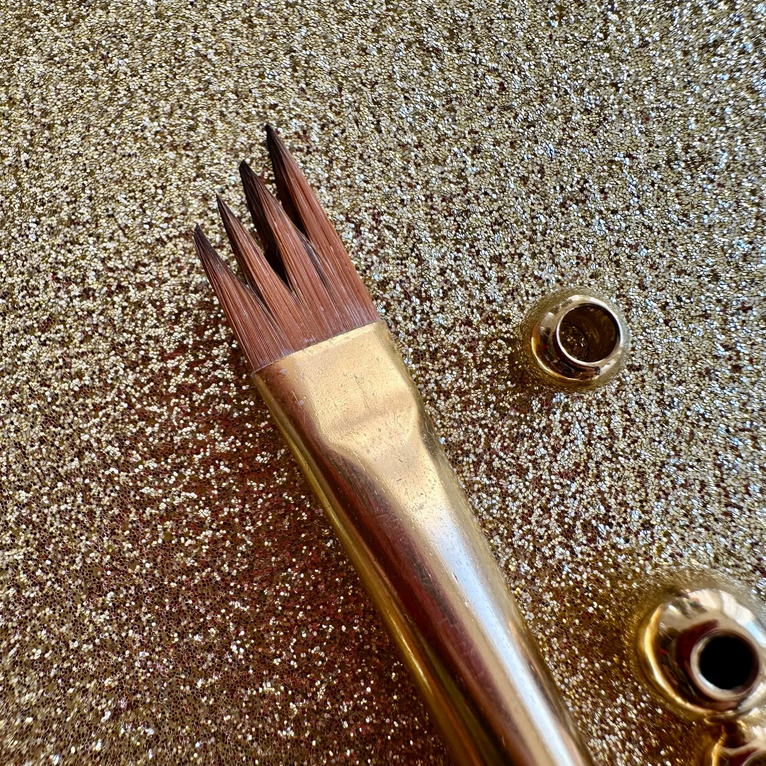 No.6 Angular Comb hair Brush : Gold Glow Collection | Synthetic Hair | Vegan