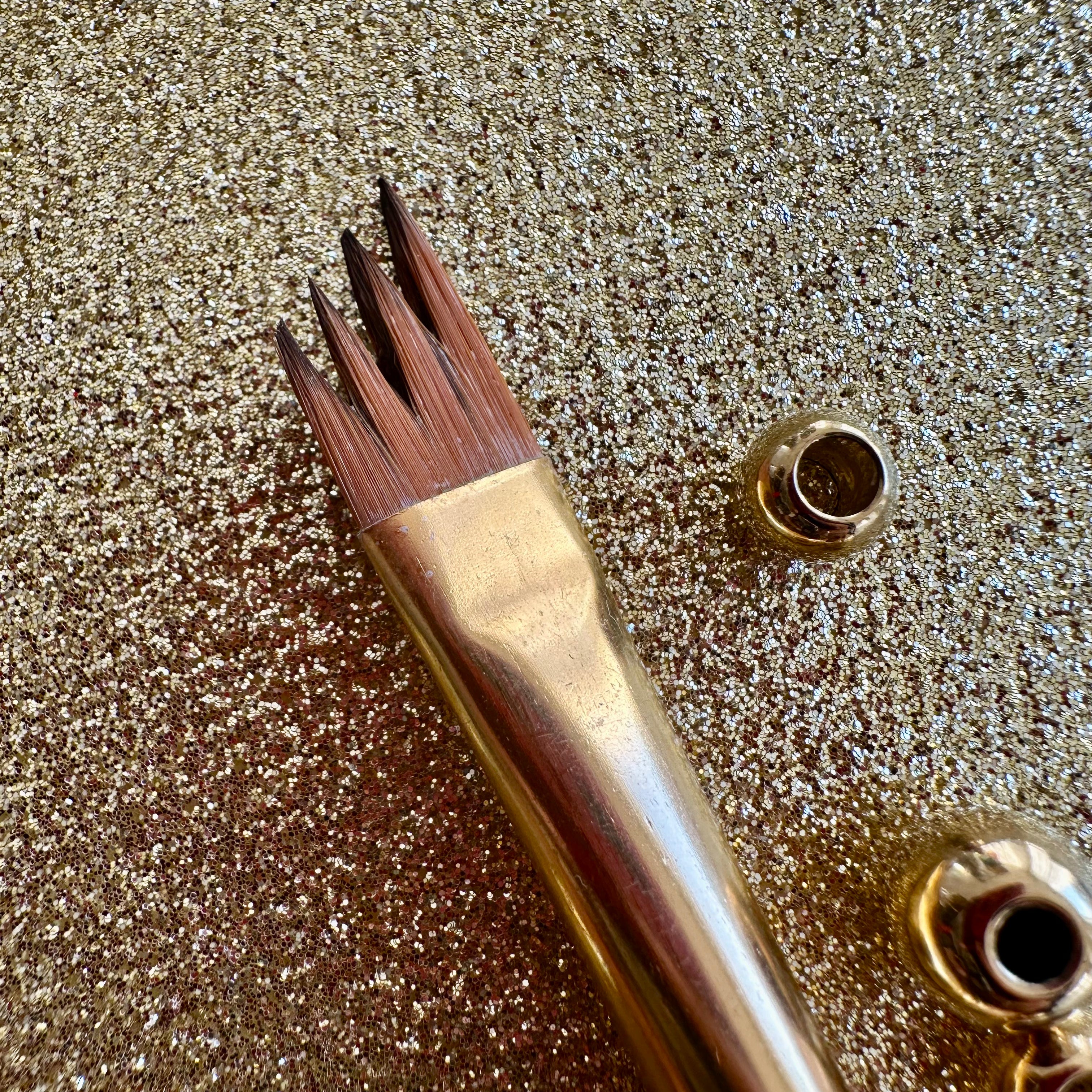 No.6 Angular Comb hair Brush : Gold Glow Collection | Synthetic Hair | Vegan