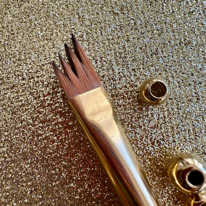 No.6 Angular Comb hair Brush : Gold Glow Collection | Synthetic Hair | Vegan