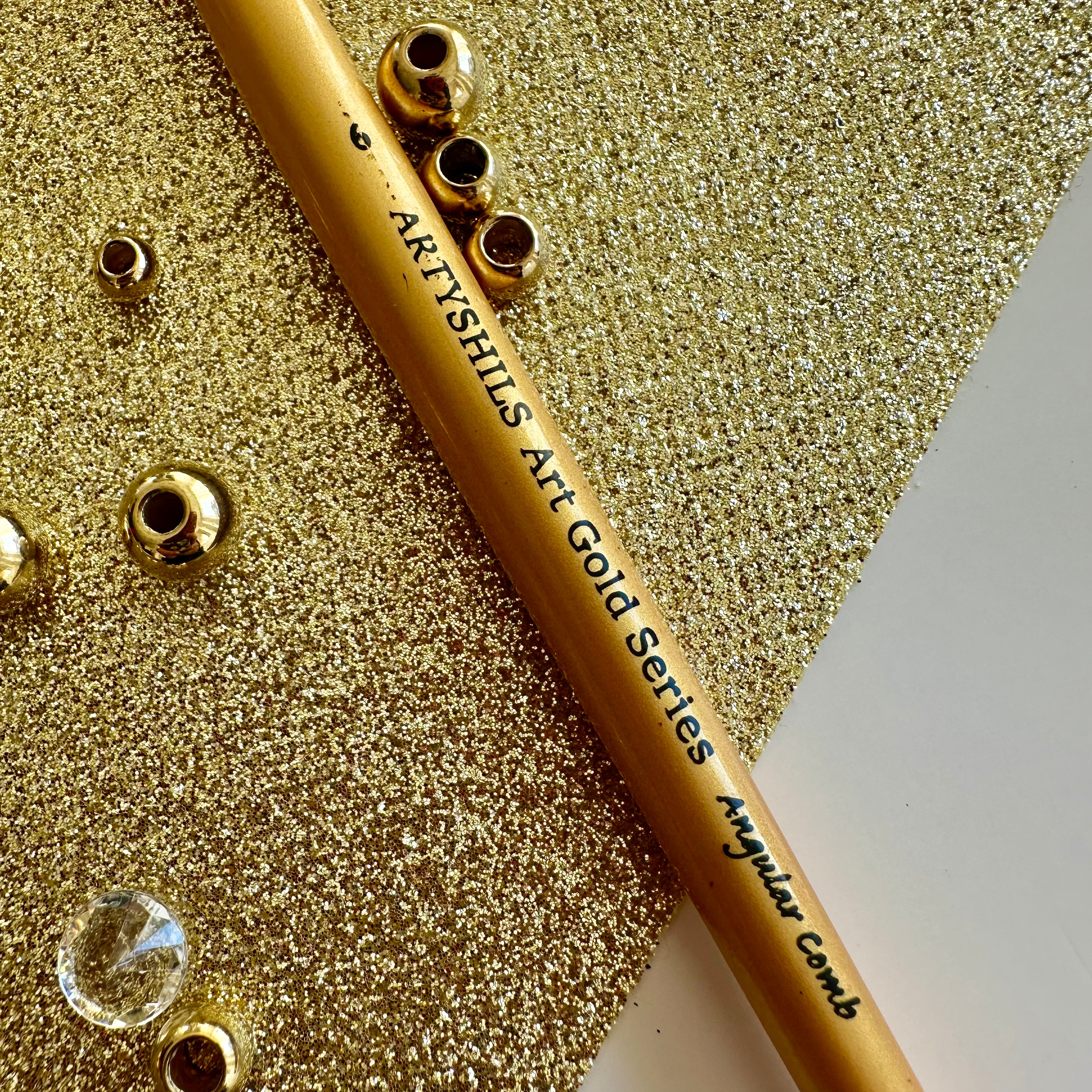 No.6 Angular Comb hair Brush : Gold Glow Collection | Synthetic Hair | Vegan