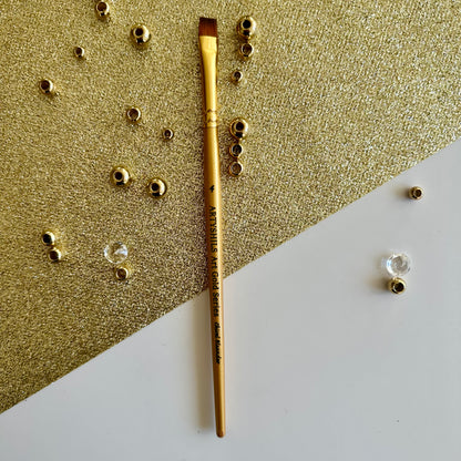 No.4 Chisel Blender Brush : Gold Glow Collection | Synthetic Hair | Vegan