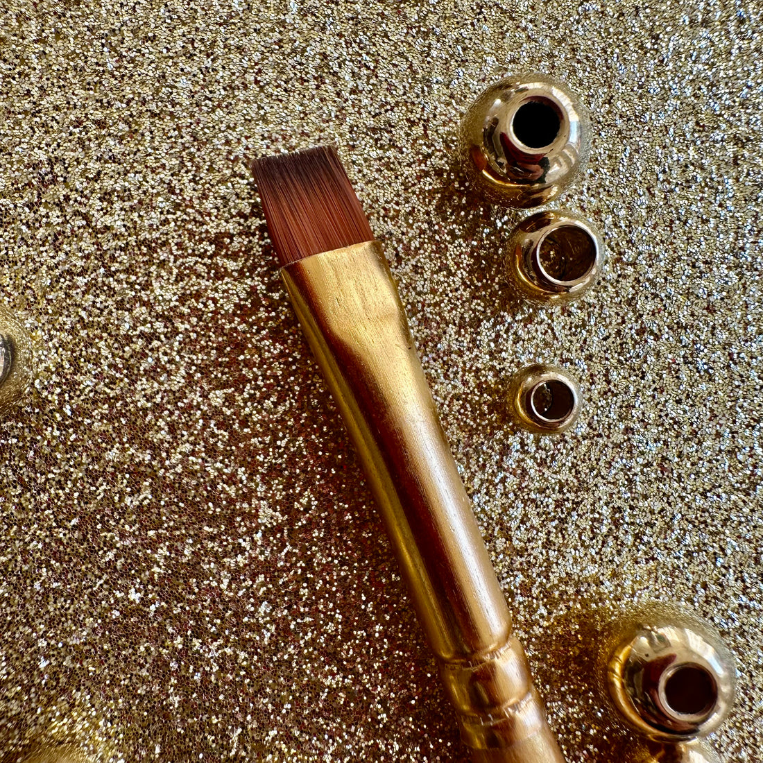 No.4 Chisel Blender Brush : Gold Glow Collection | Synthetic Hair | Vegan