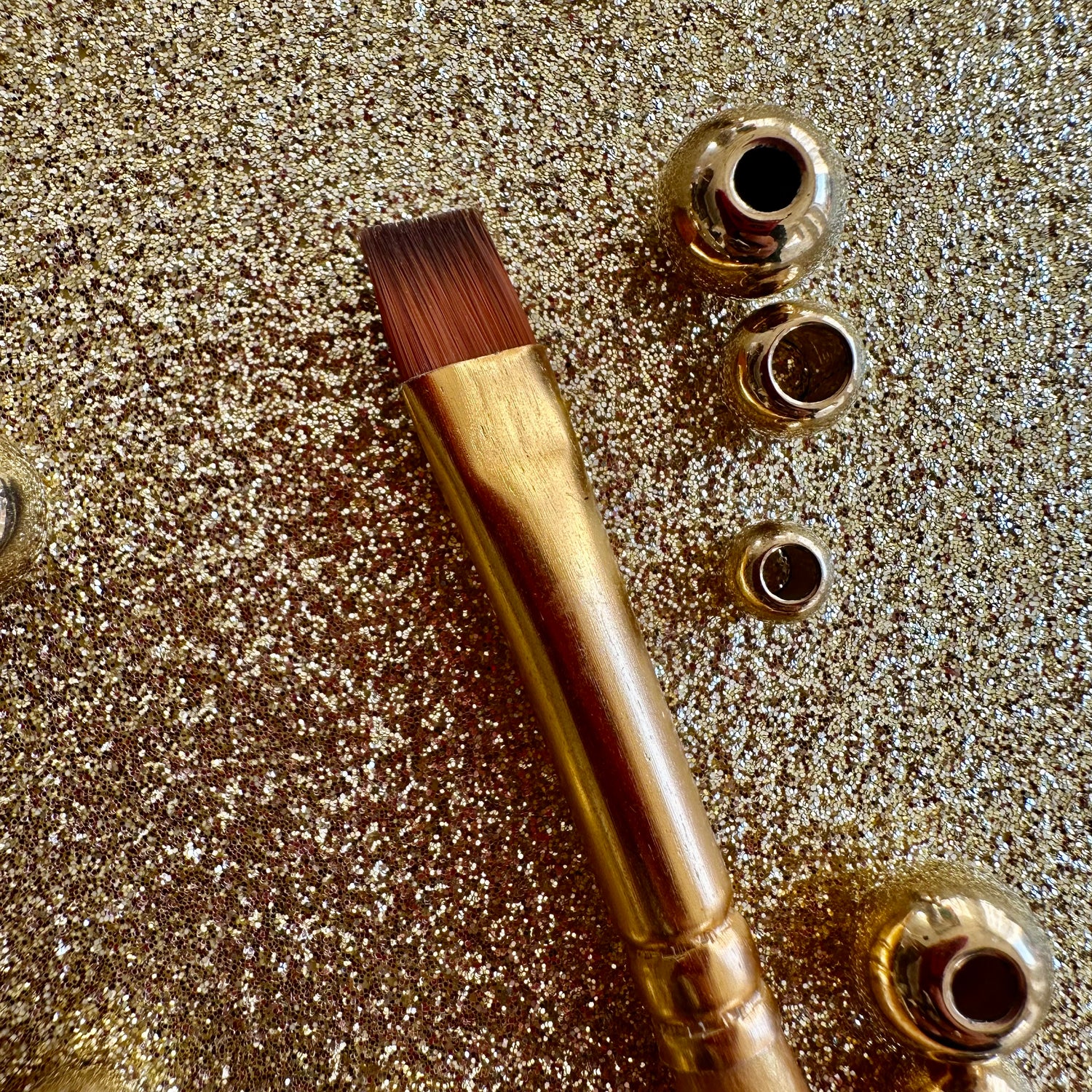 No.4 Chisel Blender Brush : Gold Glow Collection | Synthetic Hair | Vegan