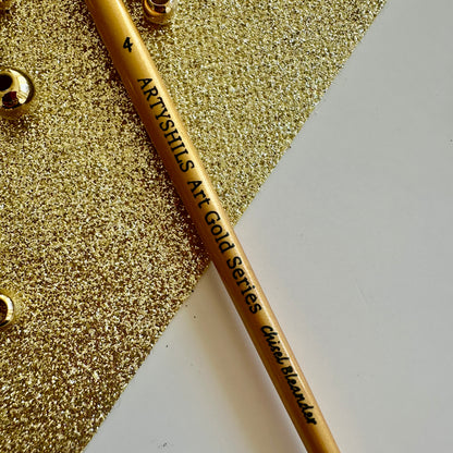 No.4 Chisel Blender Brush : Gold Glow Collection | Synthetic Hair | Vegan