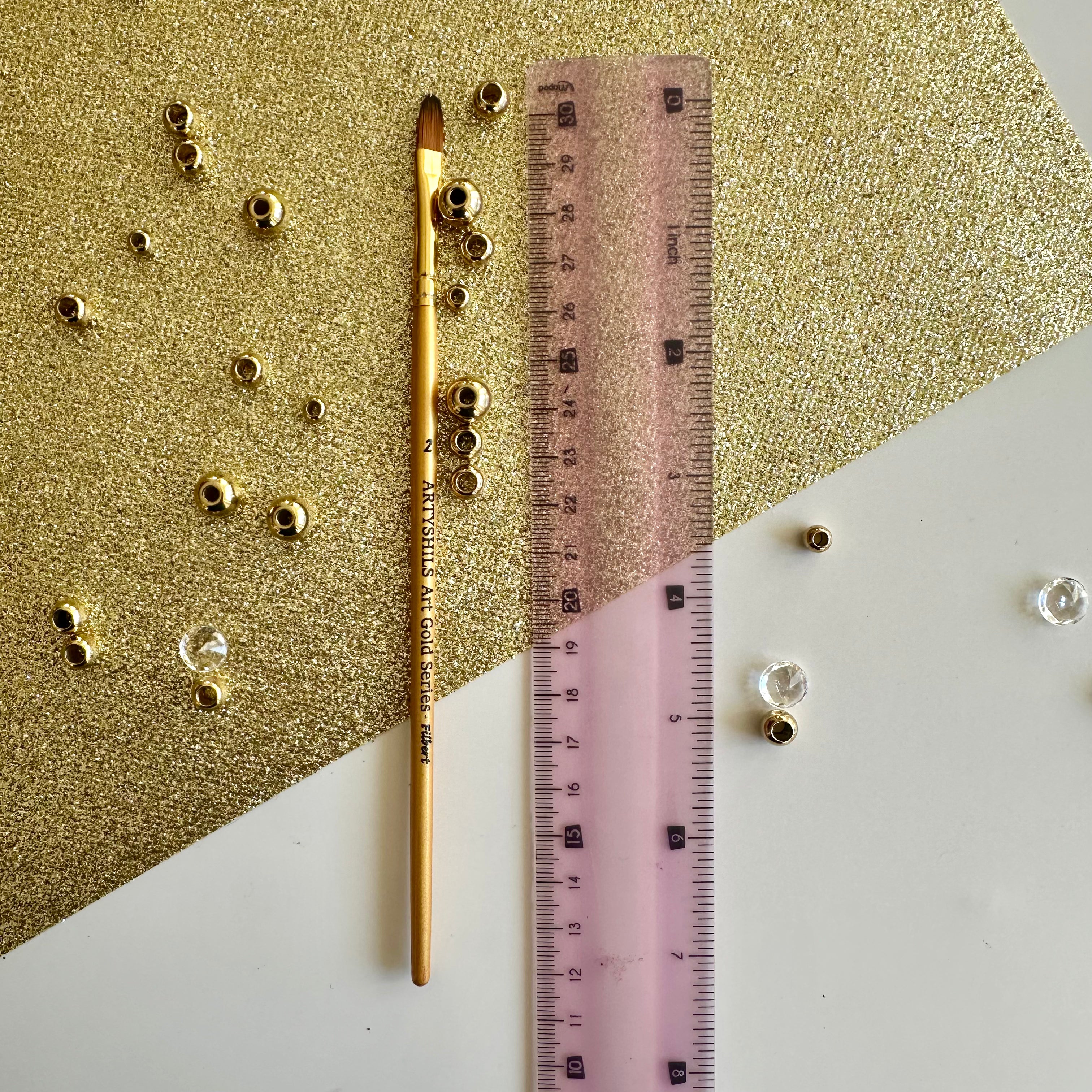 No.2 Filbert hair Brush : Gold Glow Collection | Synthetic Hair | Vegan