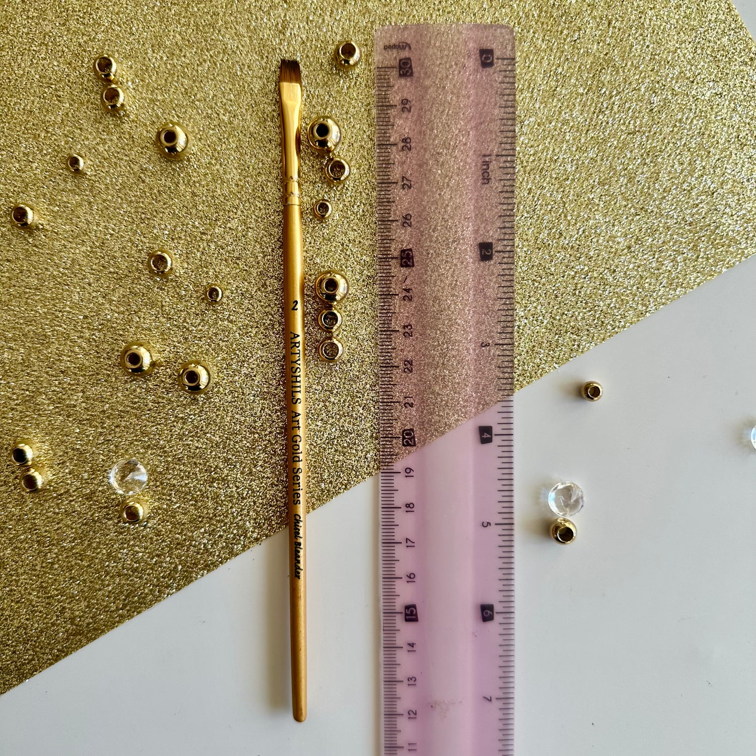 No.2 Chisel Blender Brush : Gold Glow Collection | Synthetic Hair | Vegan