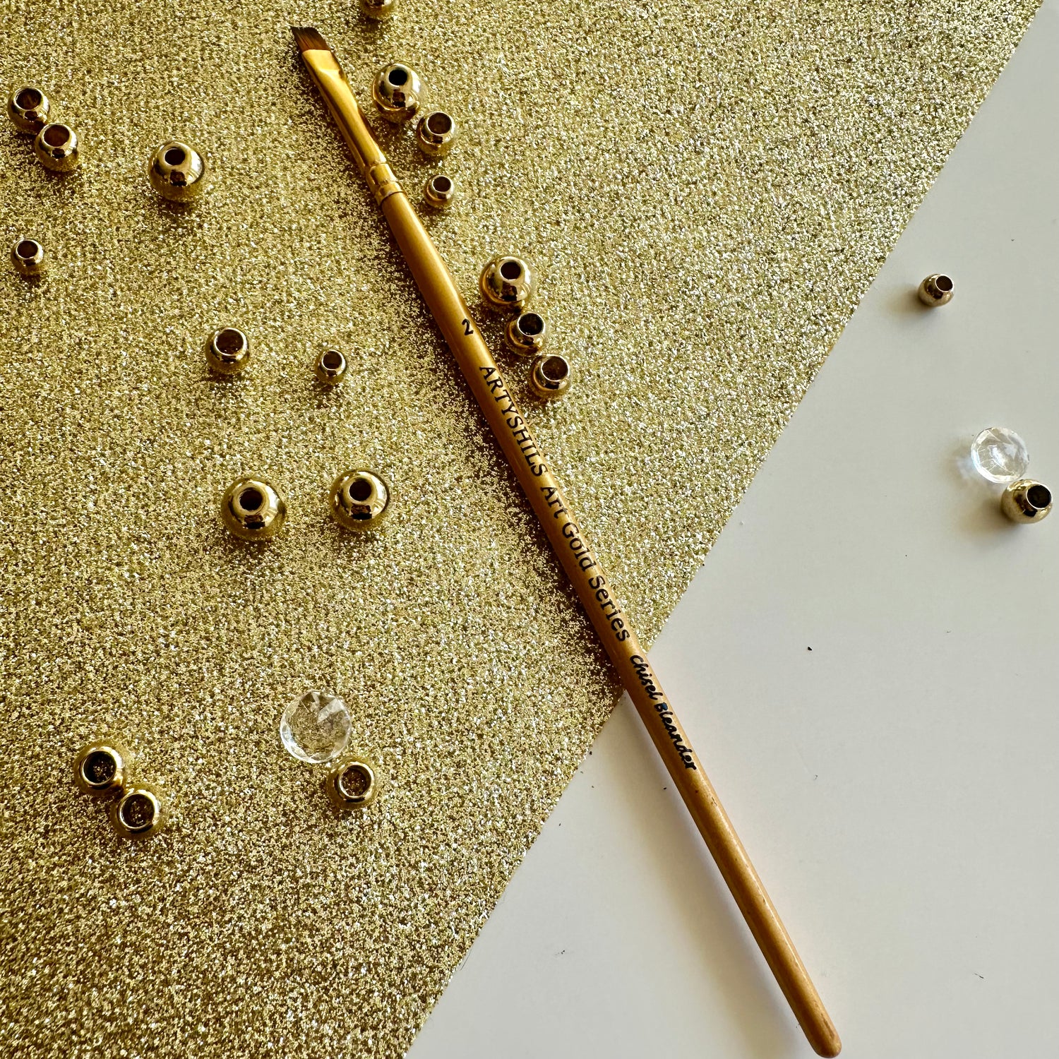 No.2 Chisel Blender Brush : Gold Glow Collection | Synthetic Hair | Vegan