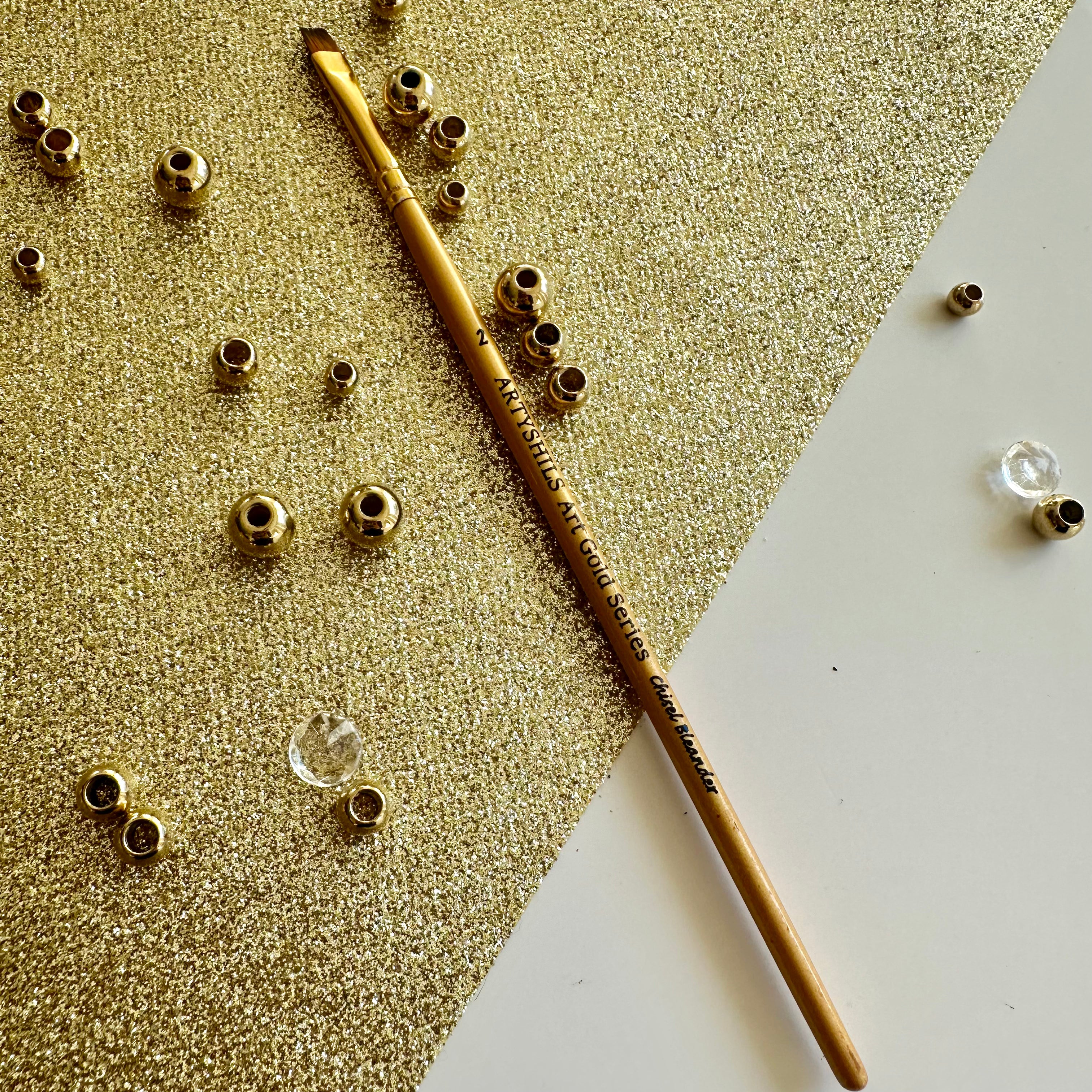 No.2 Chisel Blender Brush : Gold Glow Collection | Synthetic Hair | Vegan