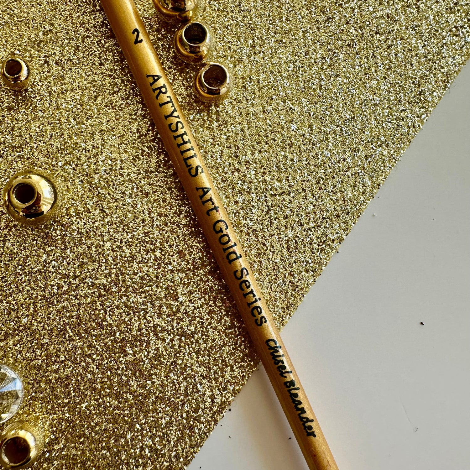 No.2 Chisel Blender Brush : Gold Glow Collection | Synthetic Hair | Vegan