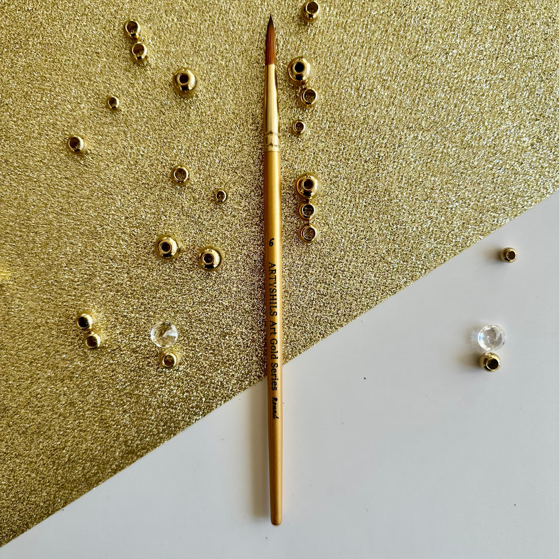 No.6 Round Brush : Gold Glow Collection | Synthetic Hair | Vegan