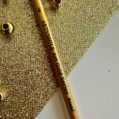No.6 Round Brush : Gold Glow Collection | Synthetic Hair | Vegan
