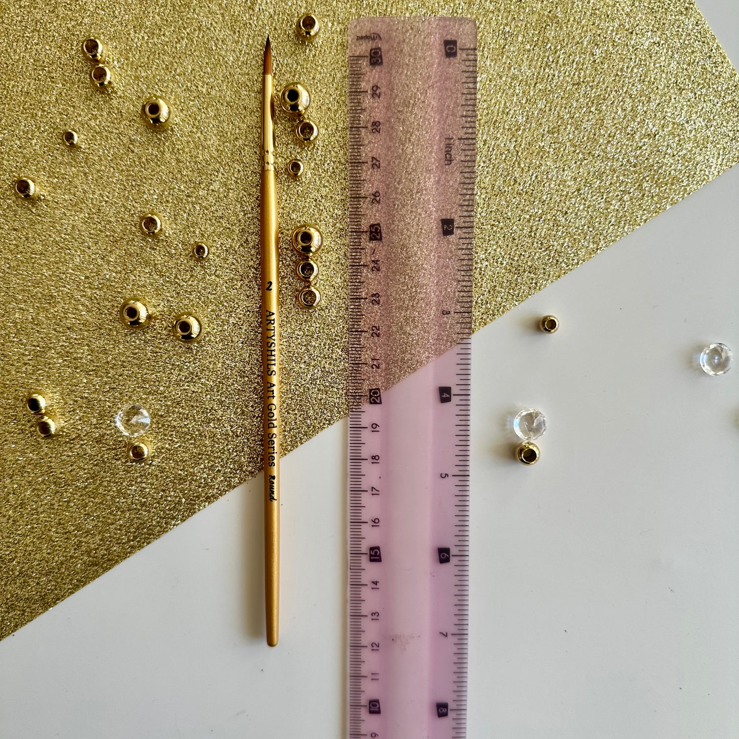 No.2 Round Brush : Gold Glow Collection | Synthetic Hair | Vegan