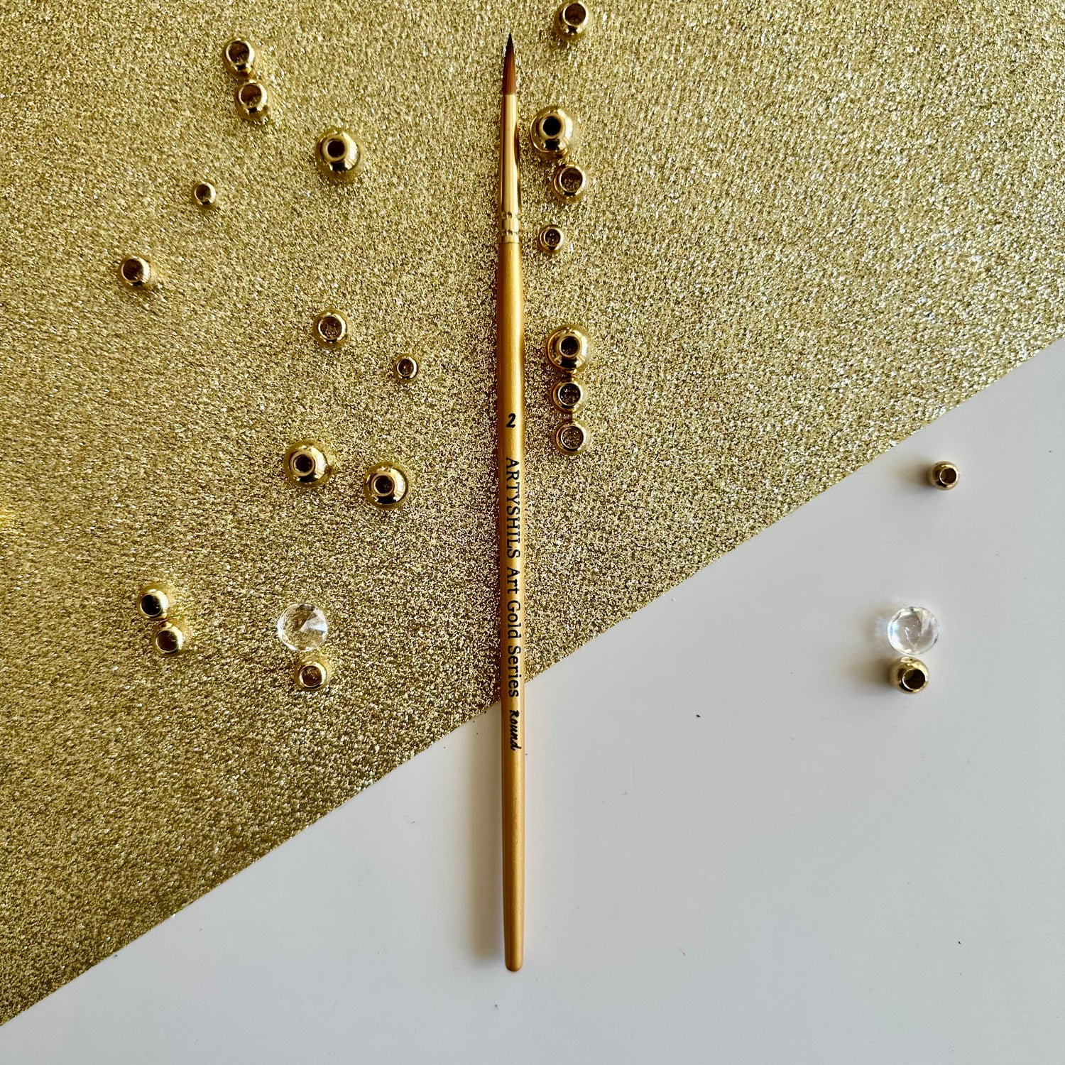 No.2 Round Brush : Gold Glow Collection | Synthetic Hair | Vegan