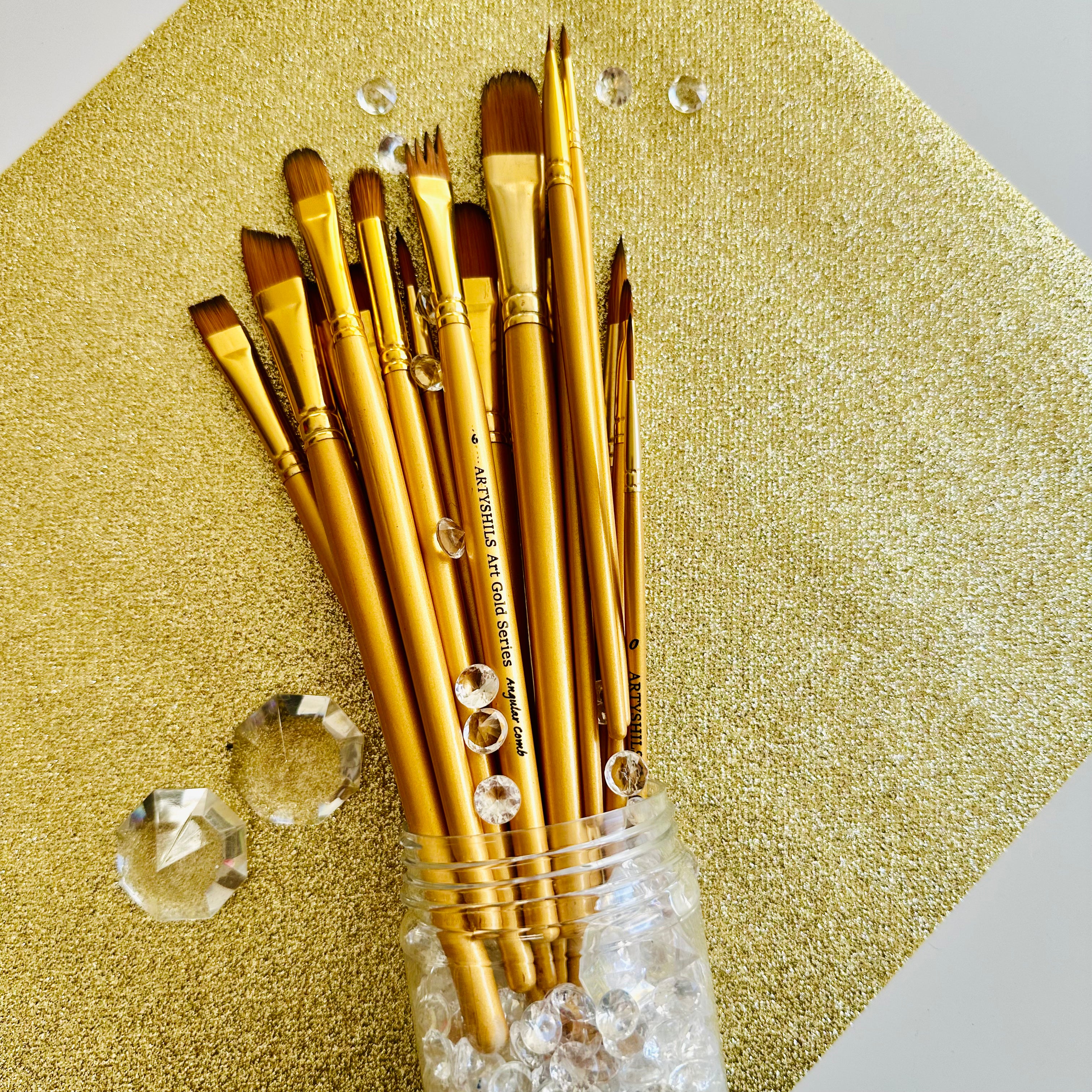 All 20 Brushes : Gold Glow Collection | Synthetic Hair | Vegan
