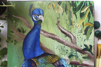 FREE Peacock Acrylic Painting Workshop | Learn to Paint a Beautiful Peacock on Canvas (Beginner Friendly Online Class)