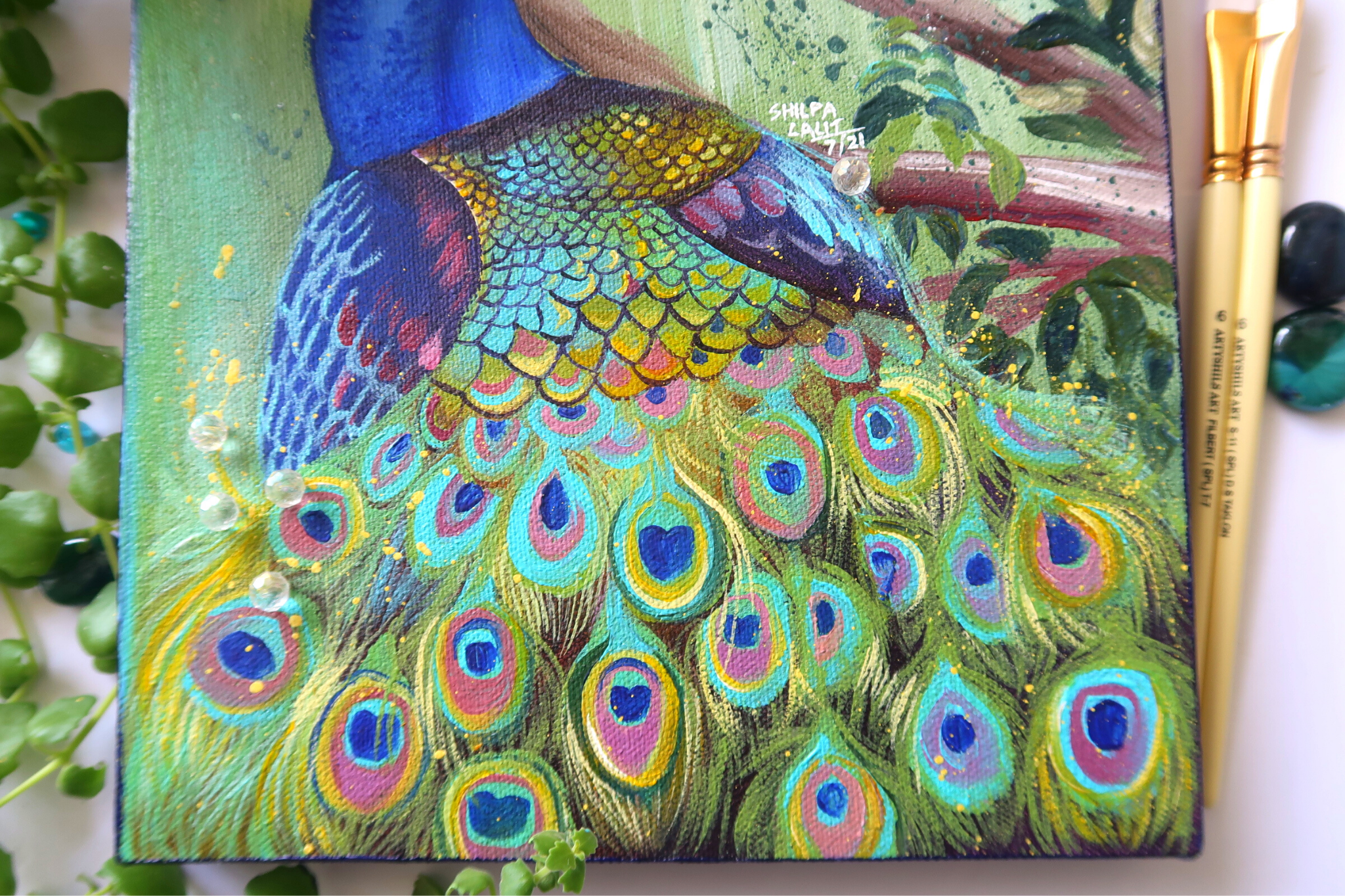 FREE Peacock Acrylic Painting Workshop | Learn to Paint a Beautiful Peacock on Canvas (Beginner Friendly Online Class)