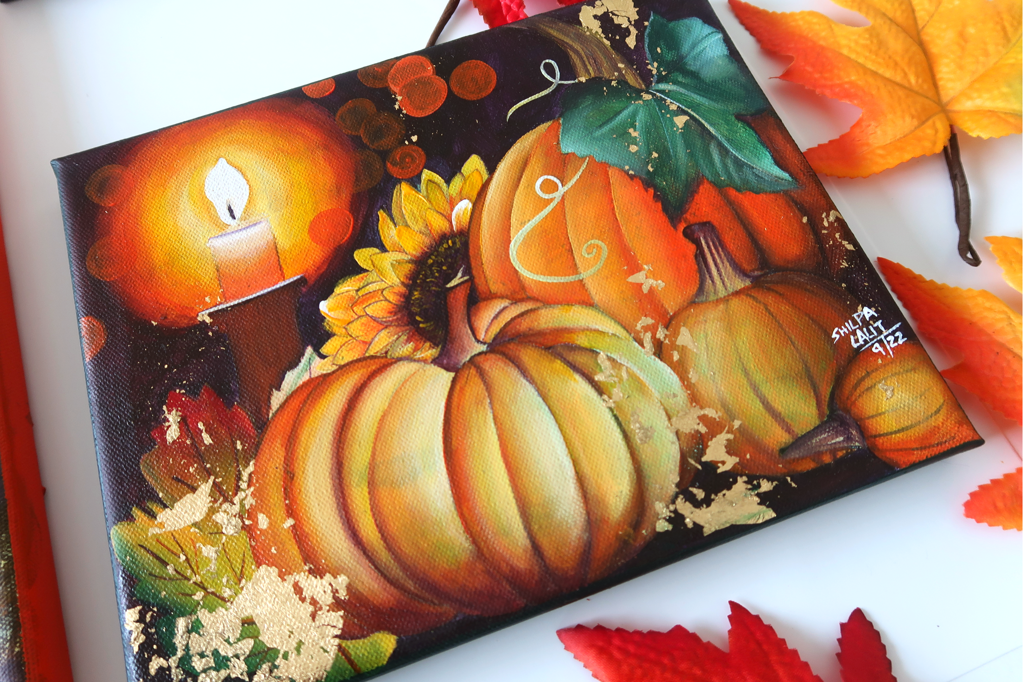 Fall Acrylic Painting Workshop (5 Canvases) | Beginner Step-by-Step Autumn Art Class Online