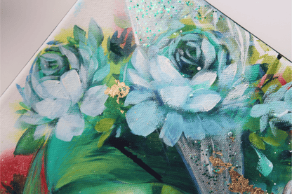 Spring Goddess Mixed Media Portrait Workshop | Step-by-Step Acrylic Girl, Bees &amp; Floral Canvas Painting Class for Beginners