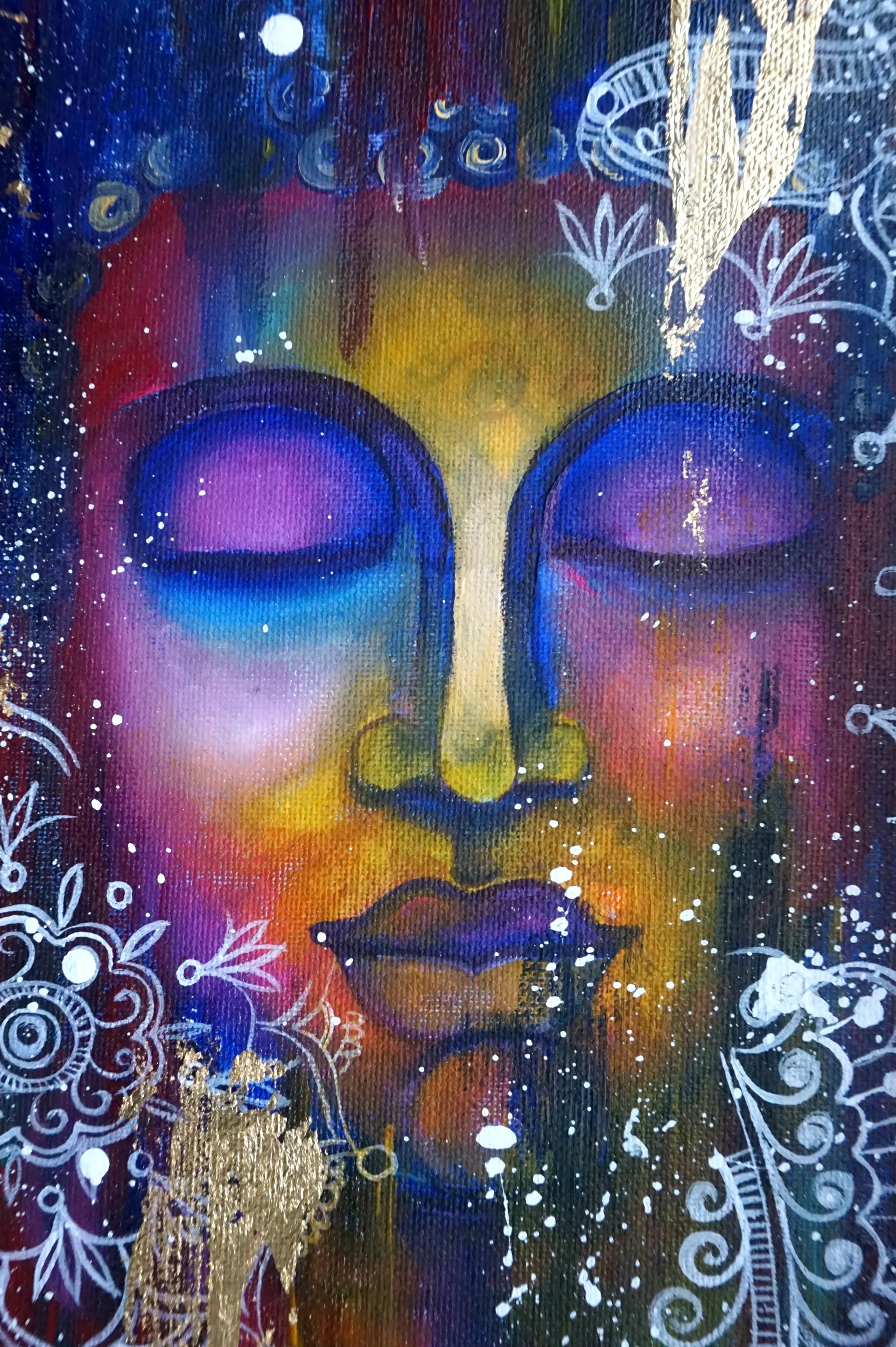 Golden Serenity: Learn to Paint a Meditating Buddha with Gold Leaf using Acrylics on Canvas