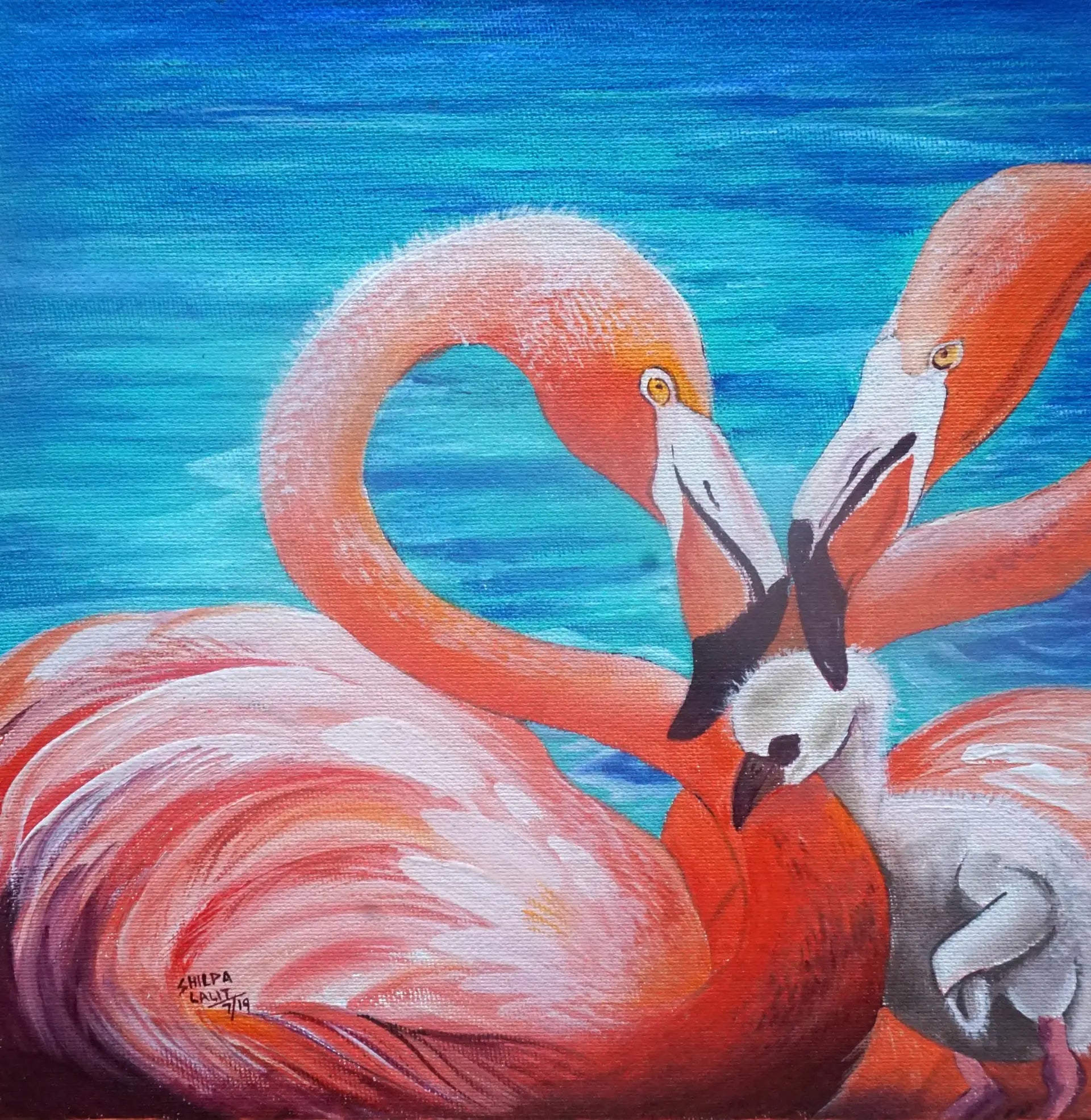 Bring Your Walls to Life with Flamingos: Two Step-by-Step Acrylic Painting Workshops of Flamingo Family and Trio