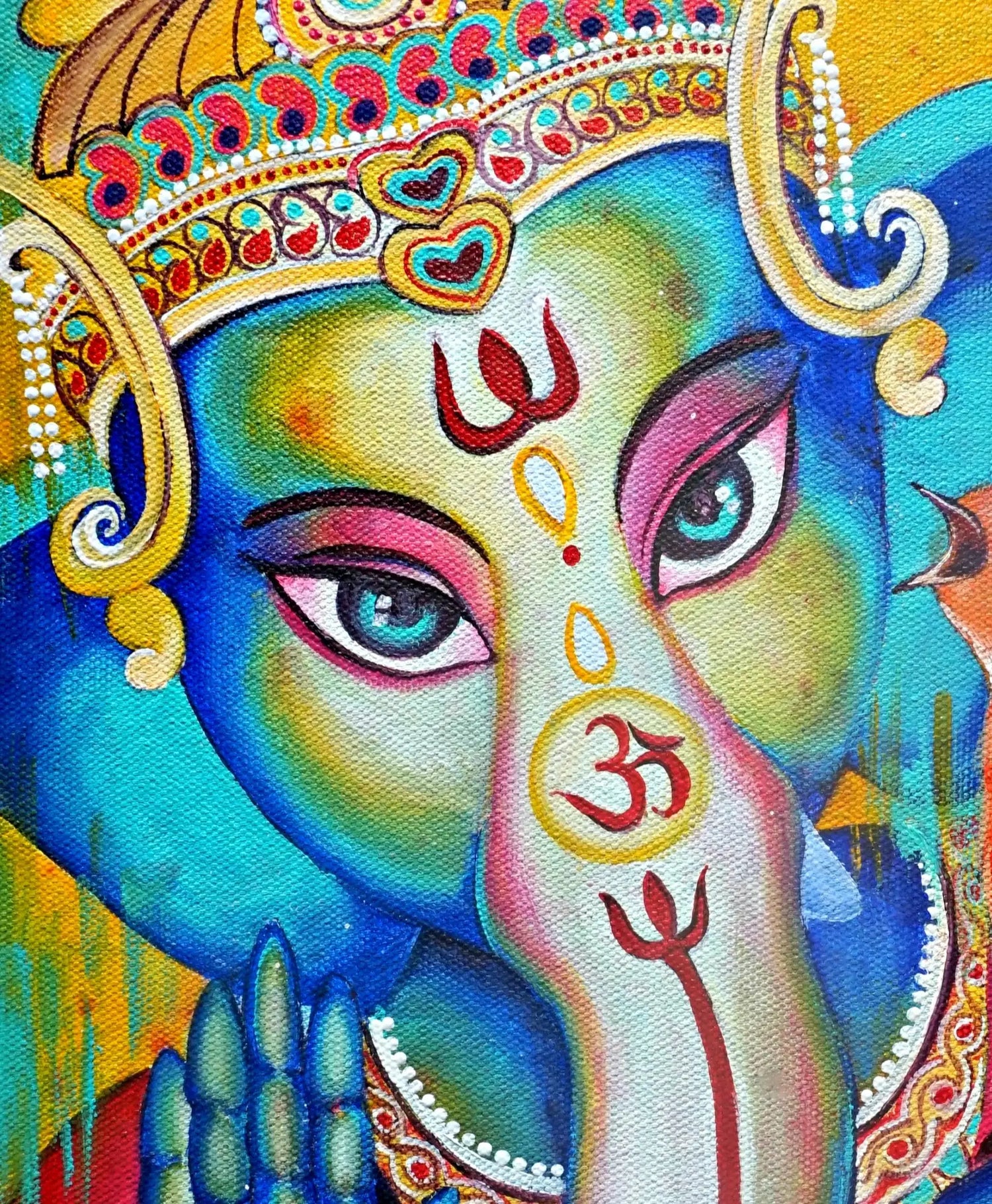 Learn to Paint the Majestic Lord Ganesha with the Red Bird - Acrylic Painting Workshop