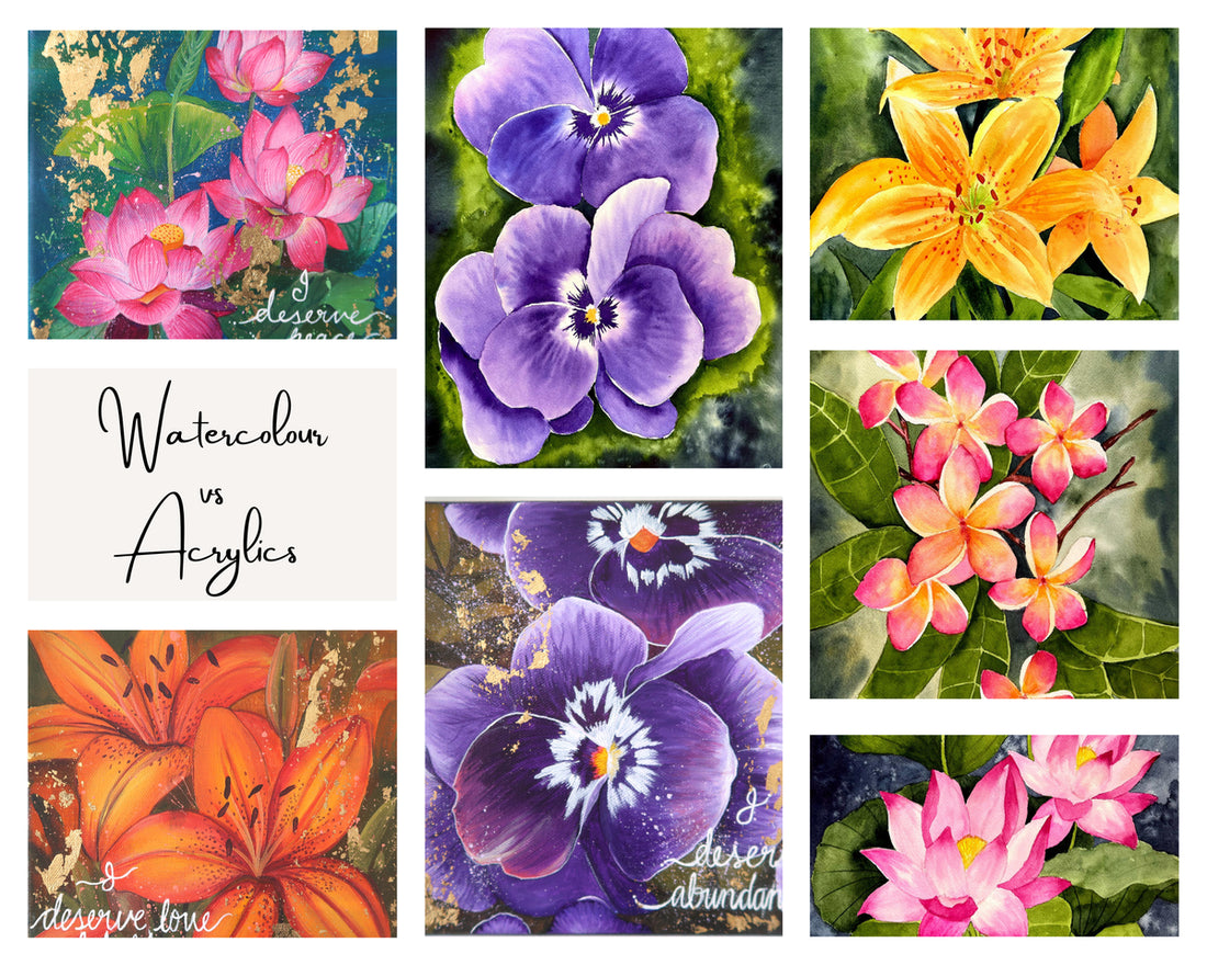 Master the Art of Painting Flowers: Watercolors vs Acrylics - A Step-by-Step Guide for Beginners