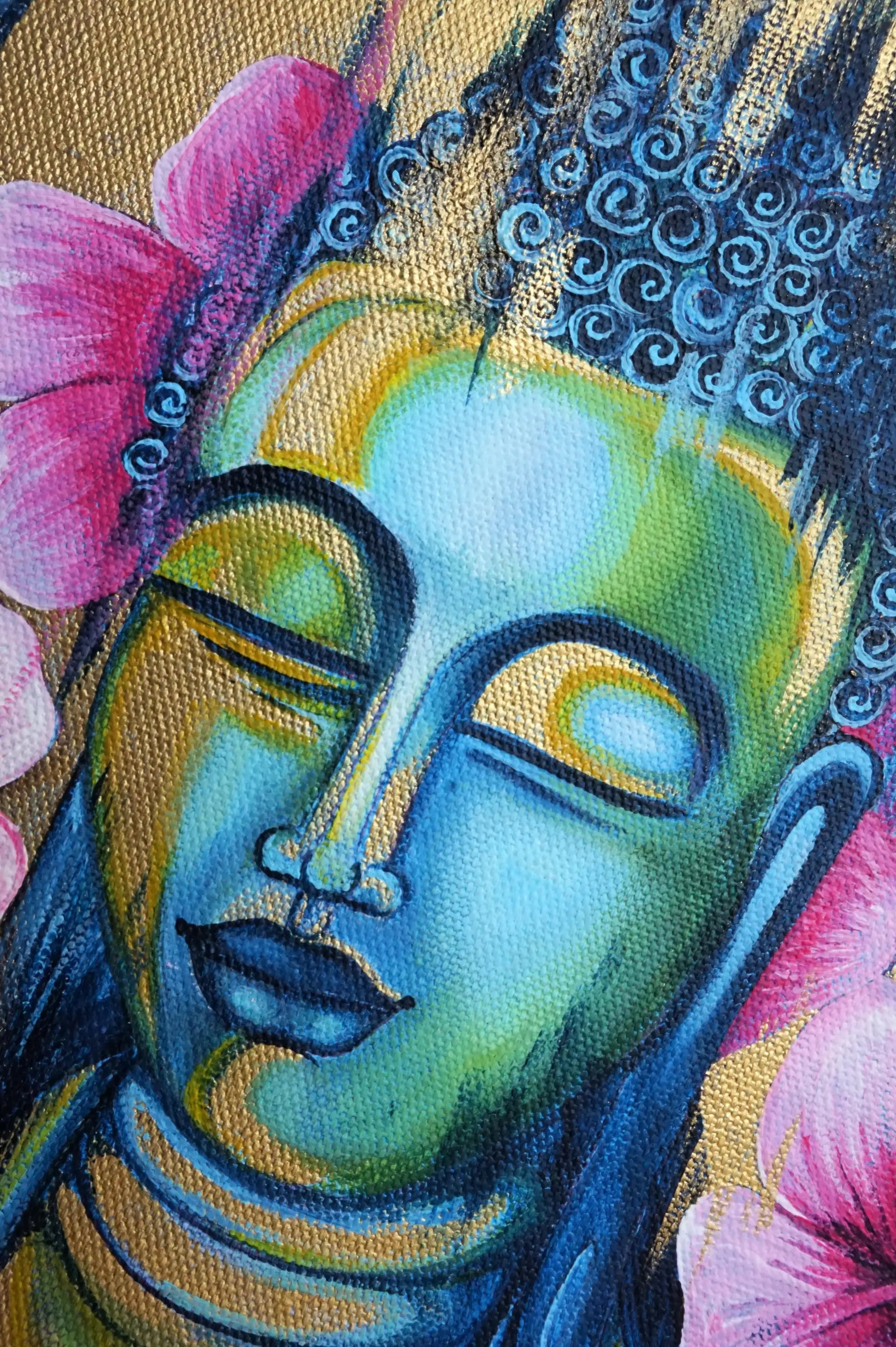 Cosmic Serenity: Learn to Paint a Meditating Buddha with a Galaxy and Gold using Acrylics on Canvas