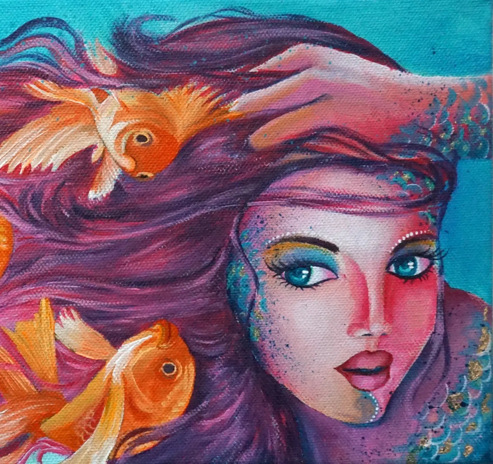 Enchanting Underwater World: Learn to Paint a Mermaid with Acrylics on Canvas in This Workshop