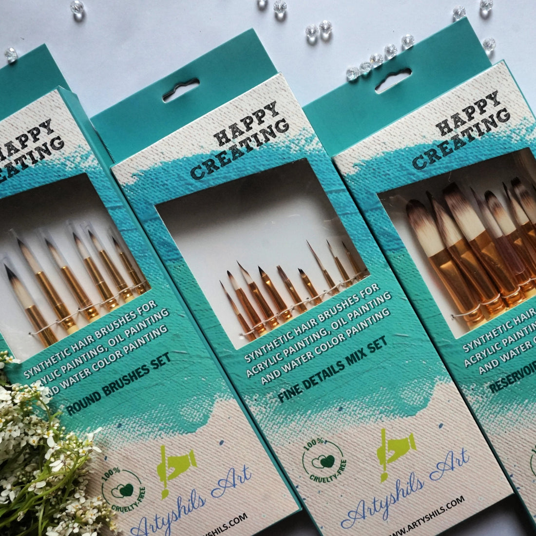 COMBO 4 :- Round set, Fine detail set, Long hair reservoir set