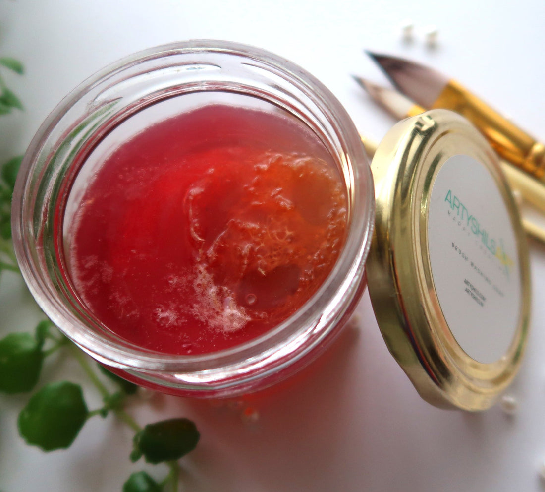 BRUSH CLEANING GLASS SOAP JAR JUTE TEXTURE