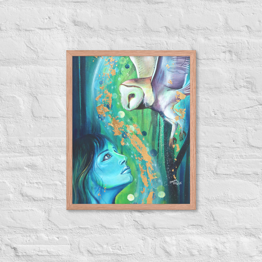 Framed Art Print :- CONNECTION | GIRL AND THE OWL