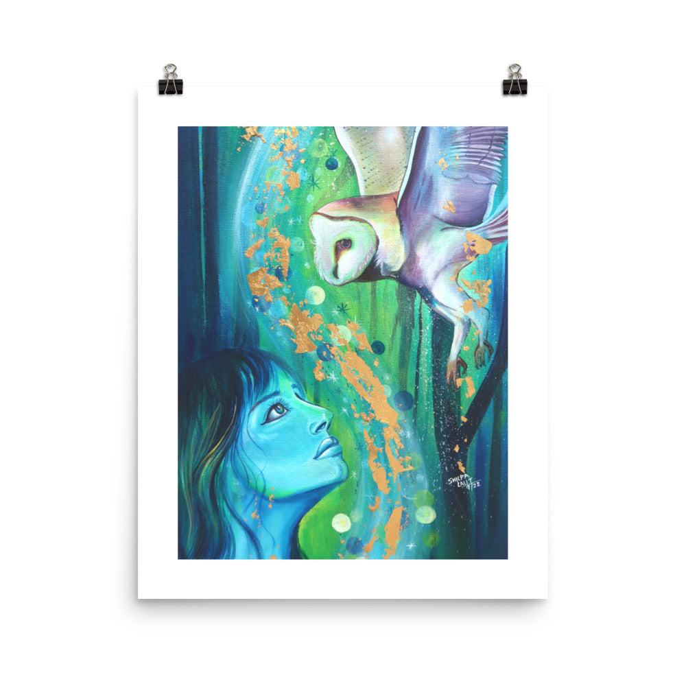 FINE ART PRINT :- Connection | Girl and the owl