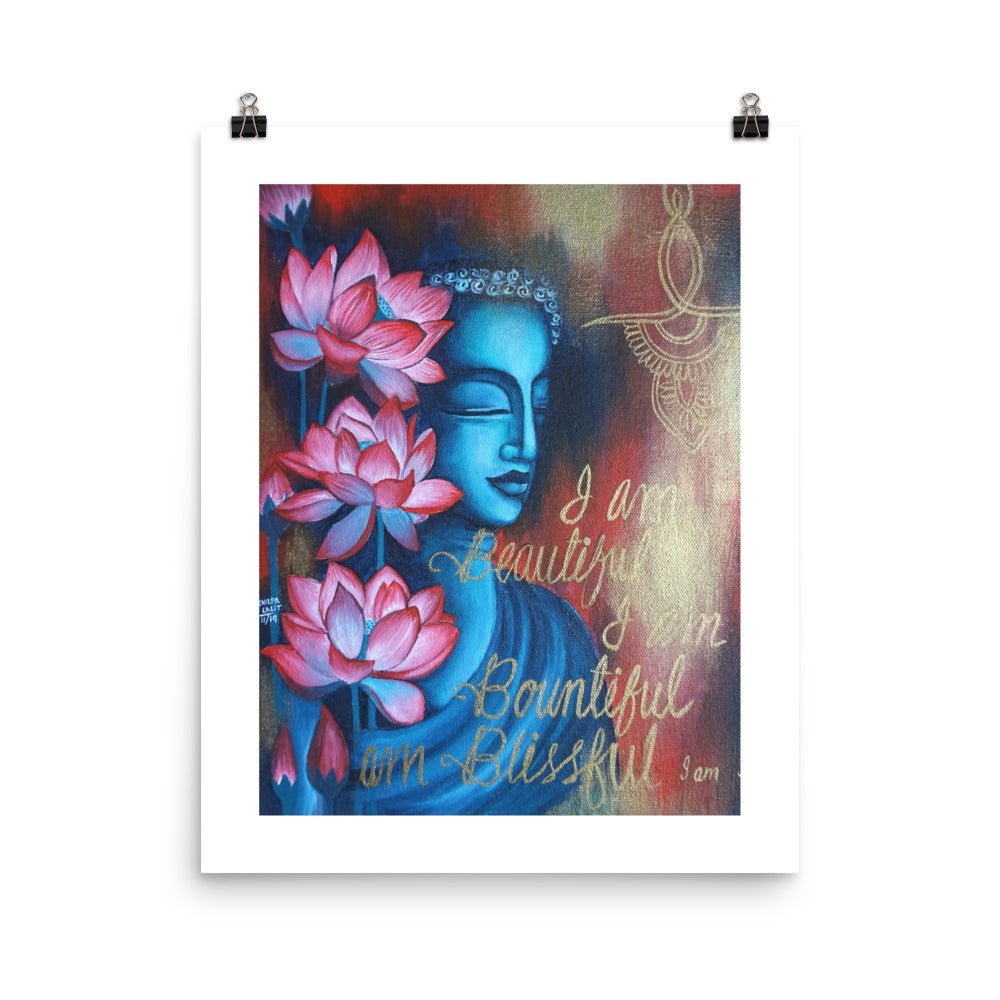 FINE ART PRINT :- “ I AM AFFIRMATION MEDITATING BUDDHA "