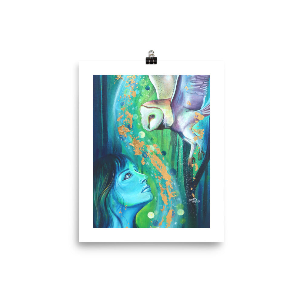 FINE ART PRINT :- Connection | Girl and the owl