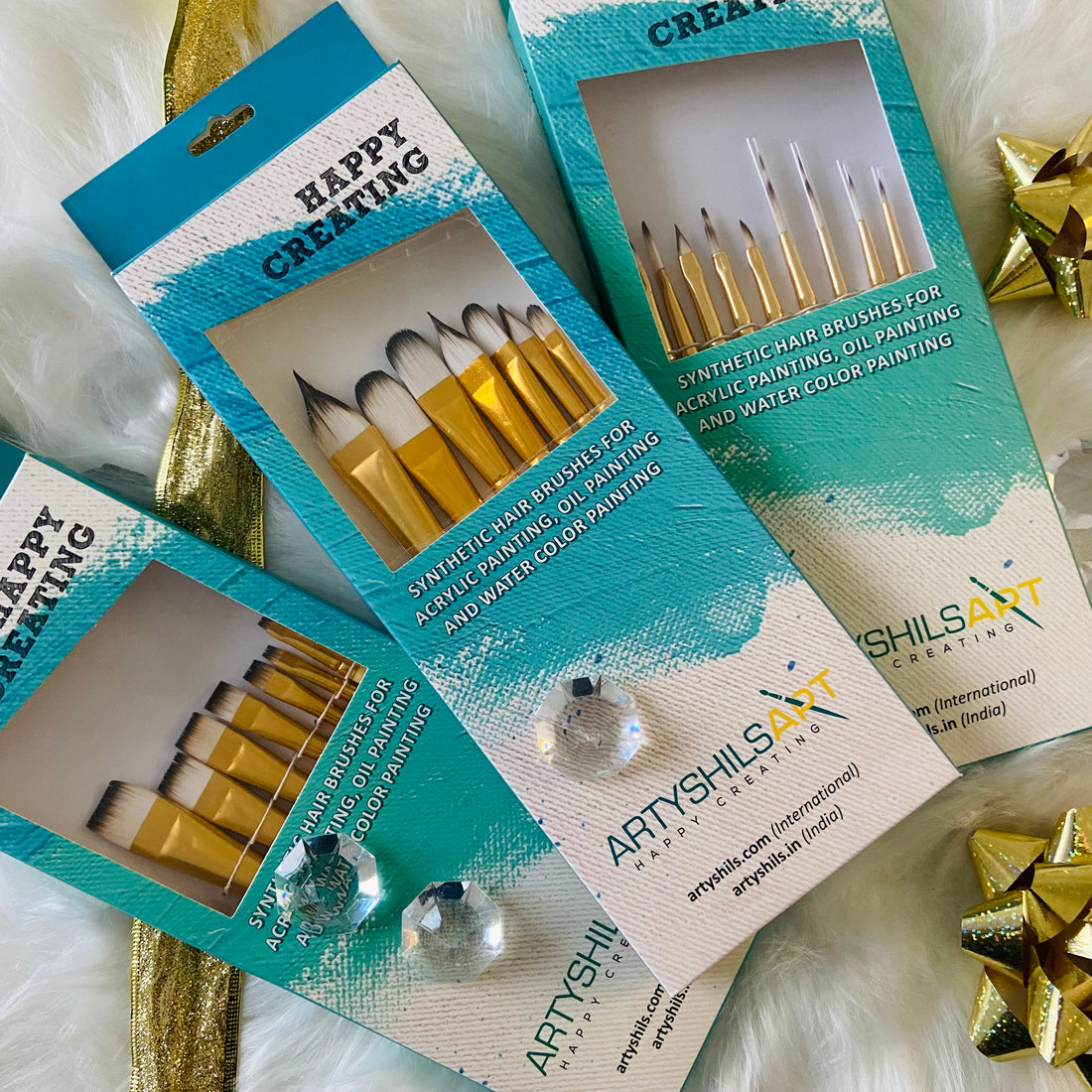 Gift 001 :- Gift for oil painting artist | 3 Brush sets | Blender. Mix. Fine details plus