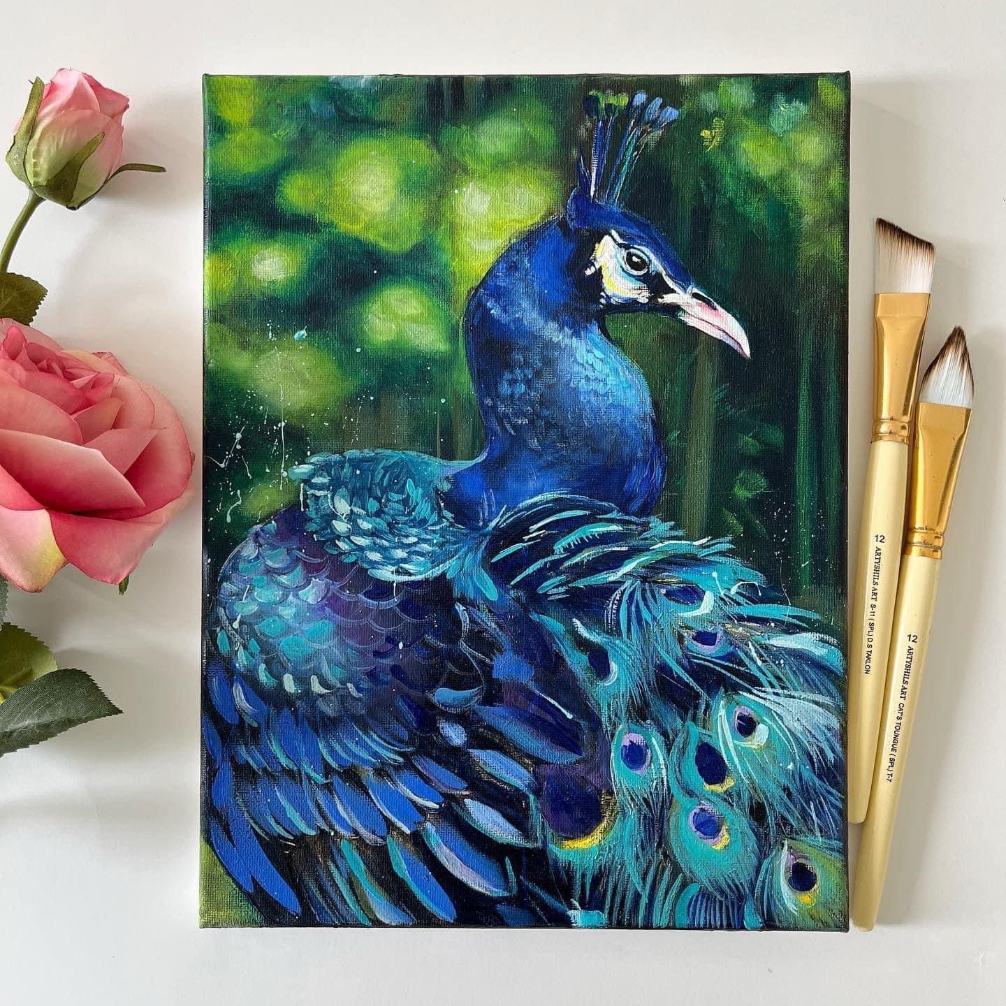 ORIGINAL ART :- The beautiful peacock