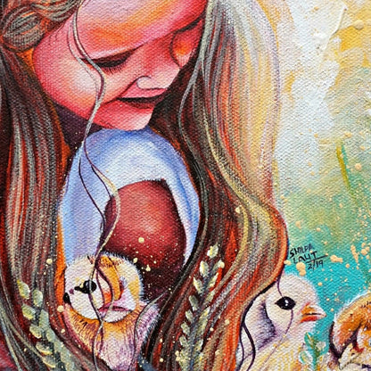 ACRYLIC PAINTING WORKSHOP : Learn the Step-by-Step Process of Painting a Adorable Little Girl Playing with Baby Chicks in Acrylics